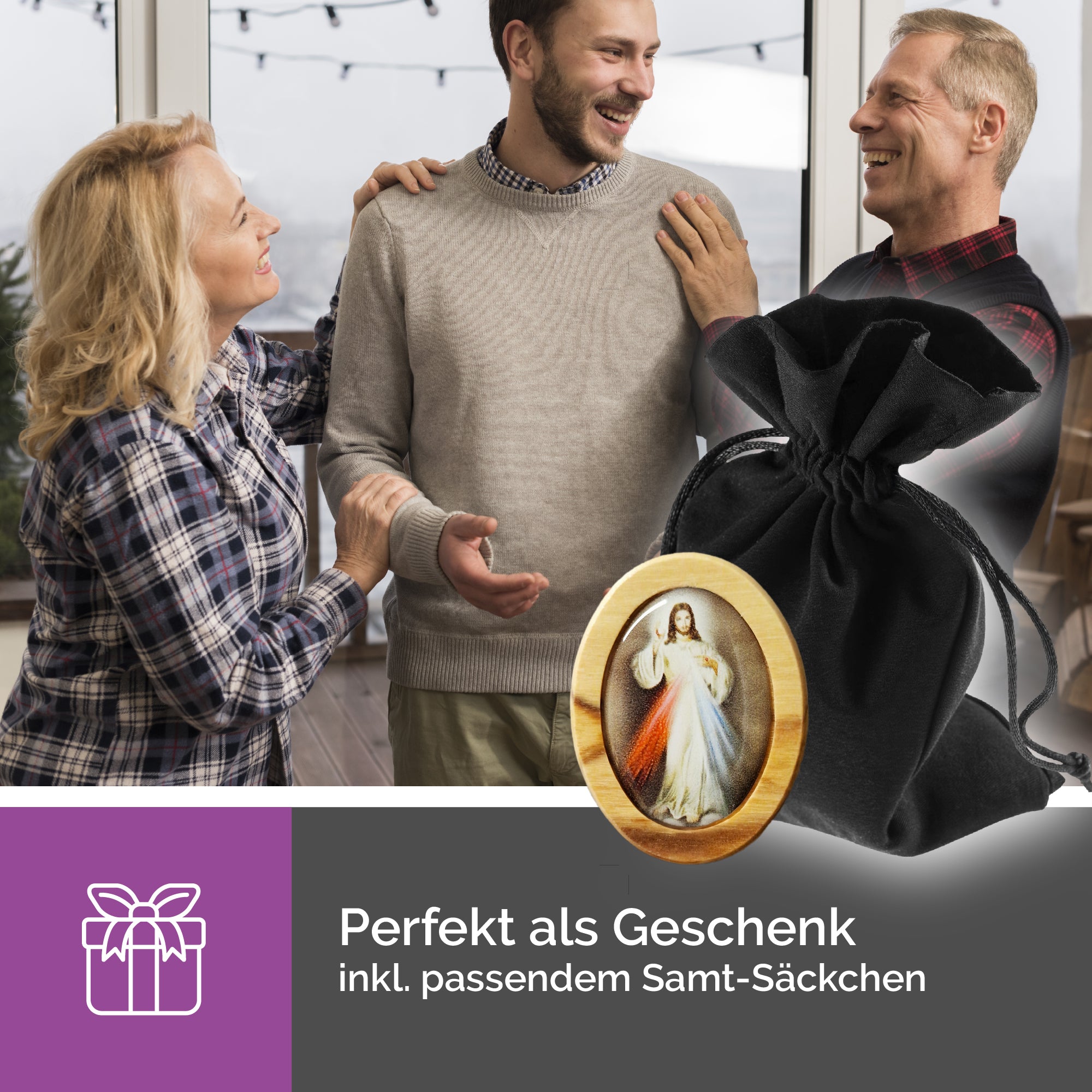 jesus plakette magnet aus olivenholz religiöses symbol fürs zuhause