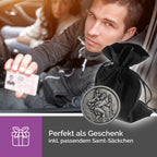 christophorus auto magnet plakette Ø 3,0 cm silber am armaturenbrett