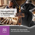 religiöse halskette jesus kreuz olivenholz gesegnet zertifikat