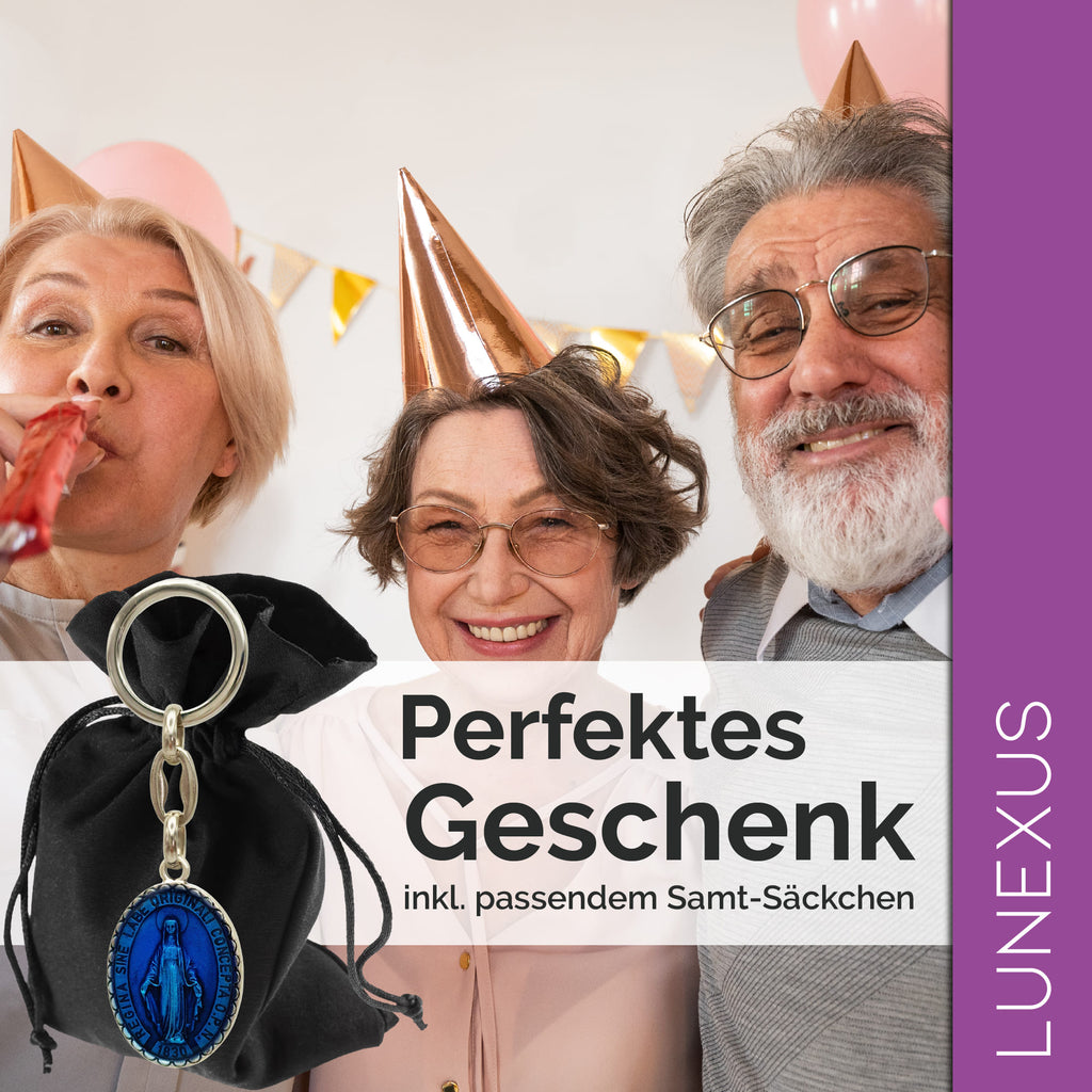 Schlüsselanhänger Heilige Maria, beidseitig geprägt - LUNEXUS