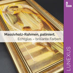 Schutzengelbild 25×12 cm – Engel führt Kind die Treppe hinauf - LUNEXUS