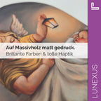 Schutzengelbild 13,5×8,5 cm – Engel mit Laterne über Kind - LUNEXUS