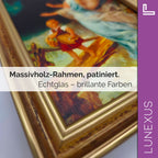 Schutzengelbild 12×17 cm – Motiv „Engel führt Kind über Brücke“ - LUNEXUS