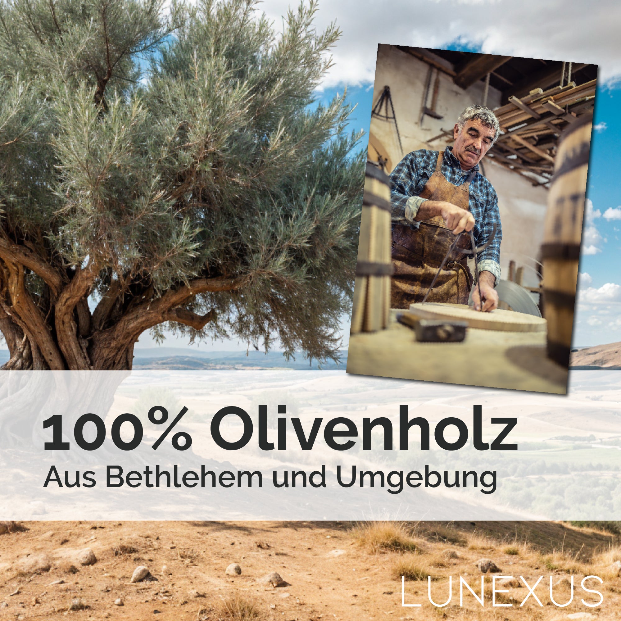 Trostkreuz aus Olivenholz – handgefertigt in Bethlehem - LUNEXUS