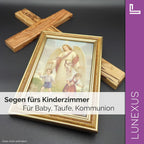 Schutzengelbild 12×17 cm – Motiv „Engel schützt Kinder vor Schlange“ - LUNEXUS