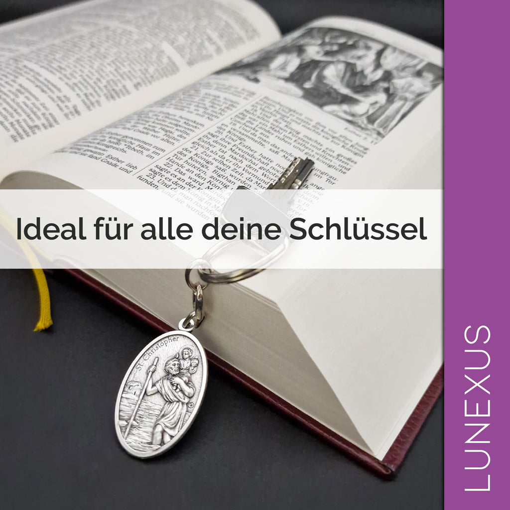 Schlüsselanhänger Christophorus & Schutzengel – beidseitig geprägt - LUNEXUS