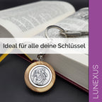 Christophorus Schlüsselanhänger Olivenholz 9 cm – gesegnet