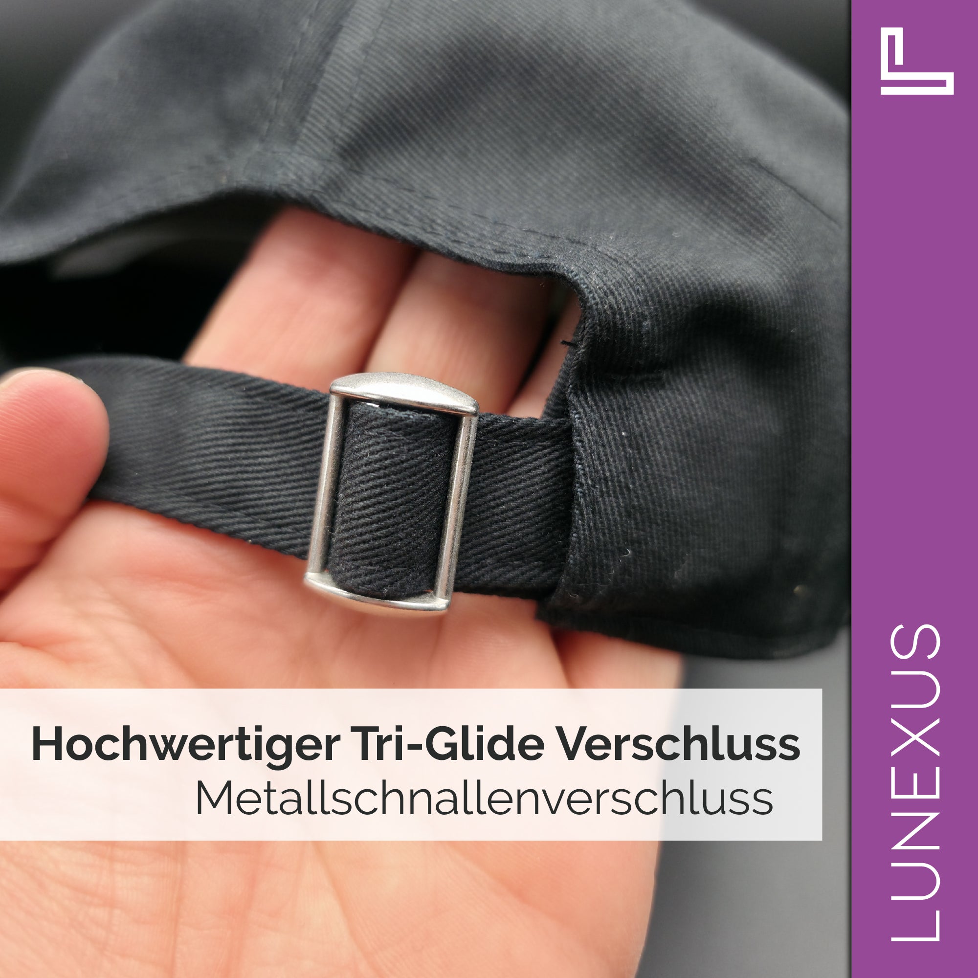 Kreuz-Cap mit 3D-Stick – Snapback verstellbar - LUNEXUS