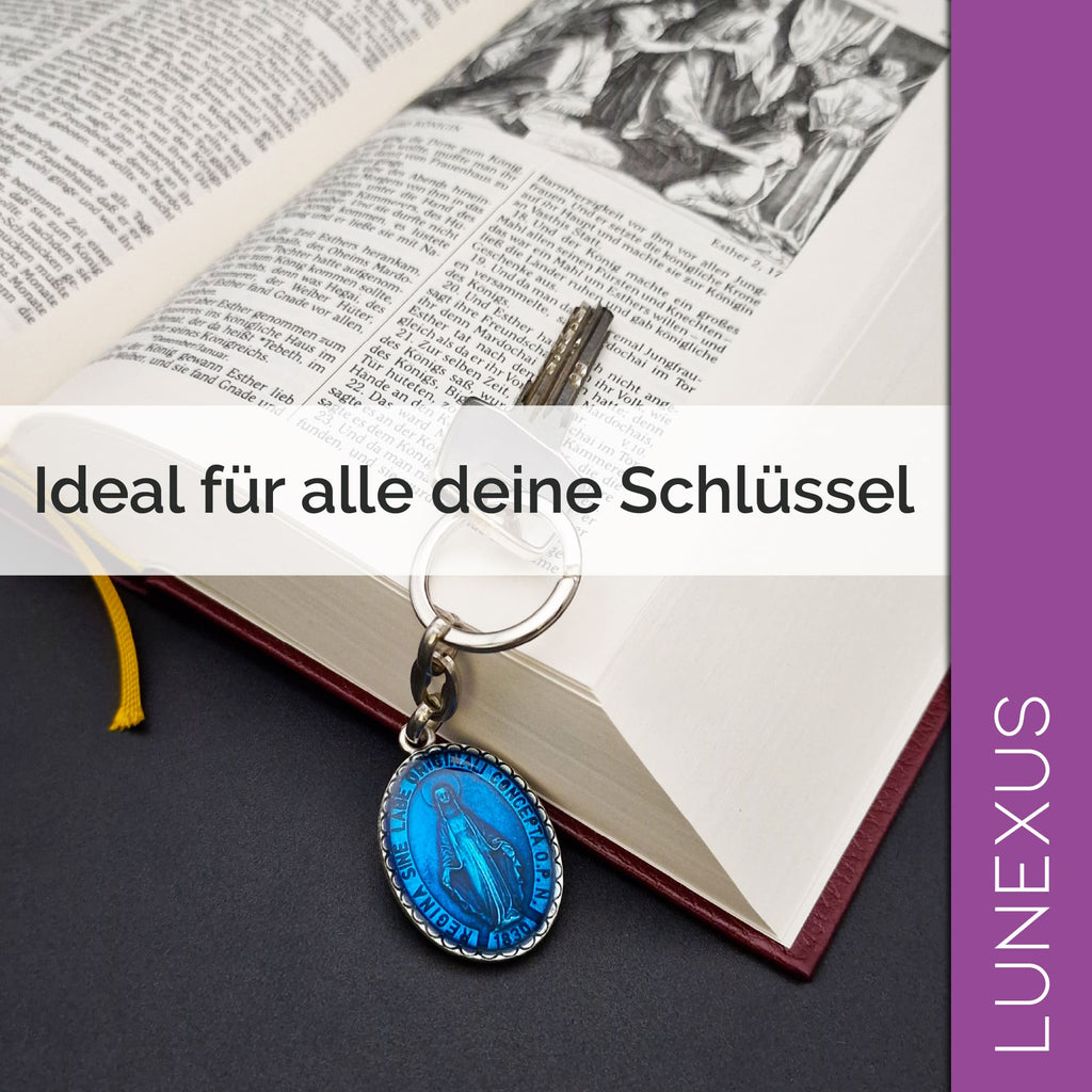 Schlüsselanhänger Heilige Maria, beidseitig geprägt - LUNEXUS