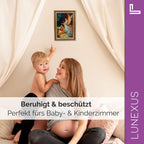 Schutzengelbild 12×17 cm – Motiv „Engel führt Kind über Brücke“ - LUNEXUS