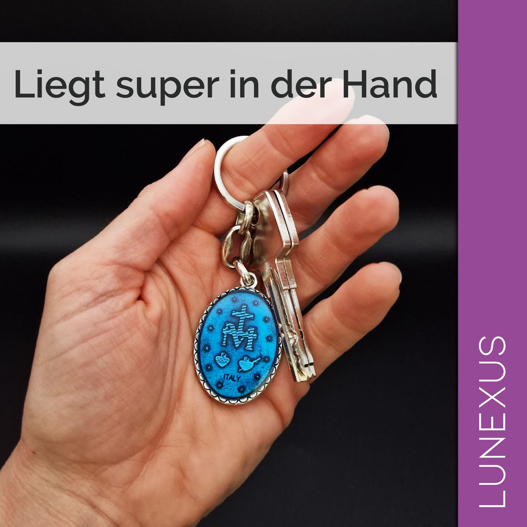 Schlüsselanhänger Heilige Maria, beidseitig geprägt - LUNEXUS