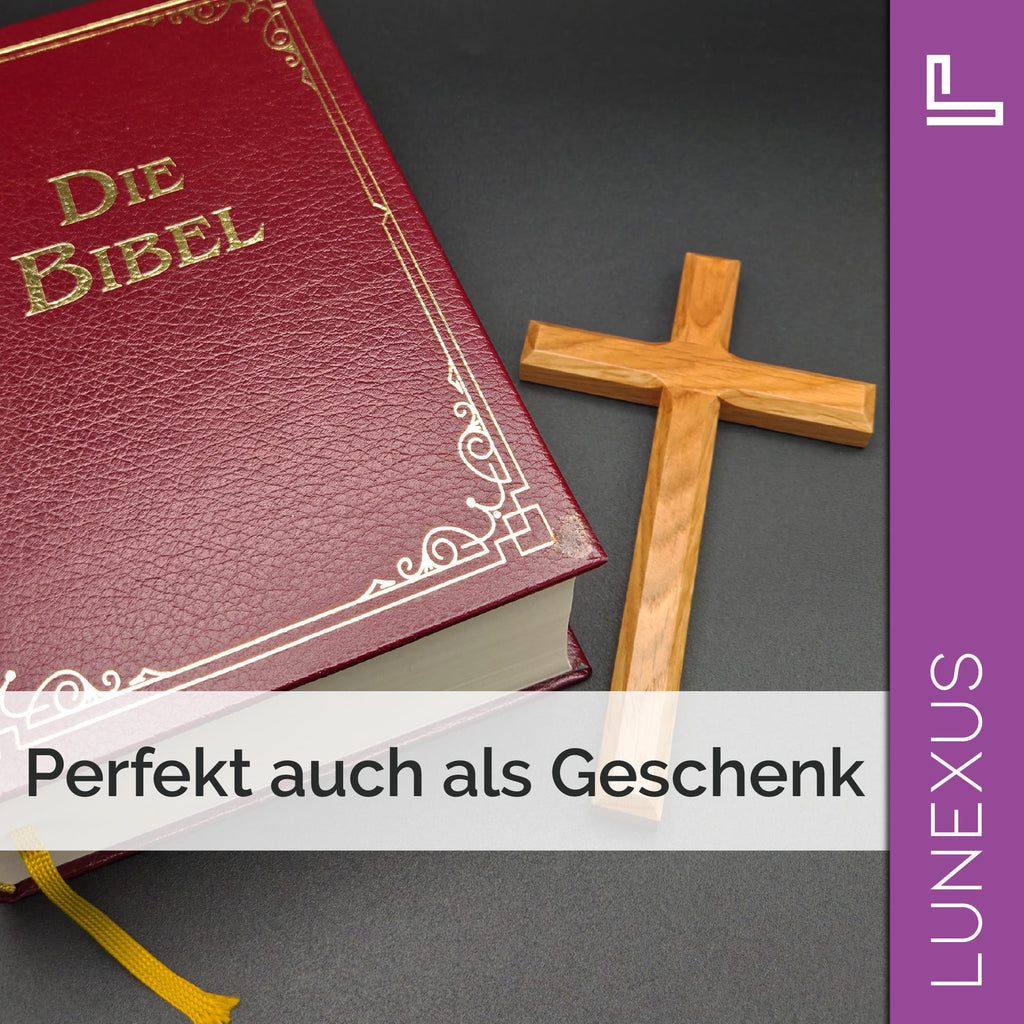 Wandkreuz 16×9,5 cm mit Fase aus Eichenholz - LUNEXUS