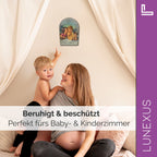 Schutzengelbild 13,5×8,5 cm – Engelkinder mit Gänseblümchen - LUNEXUS