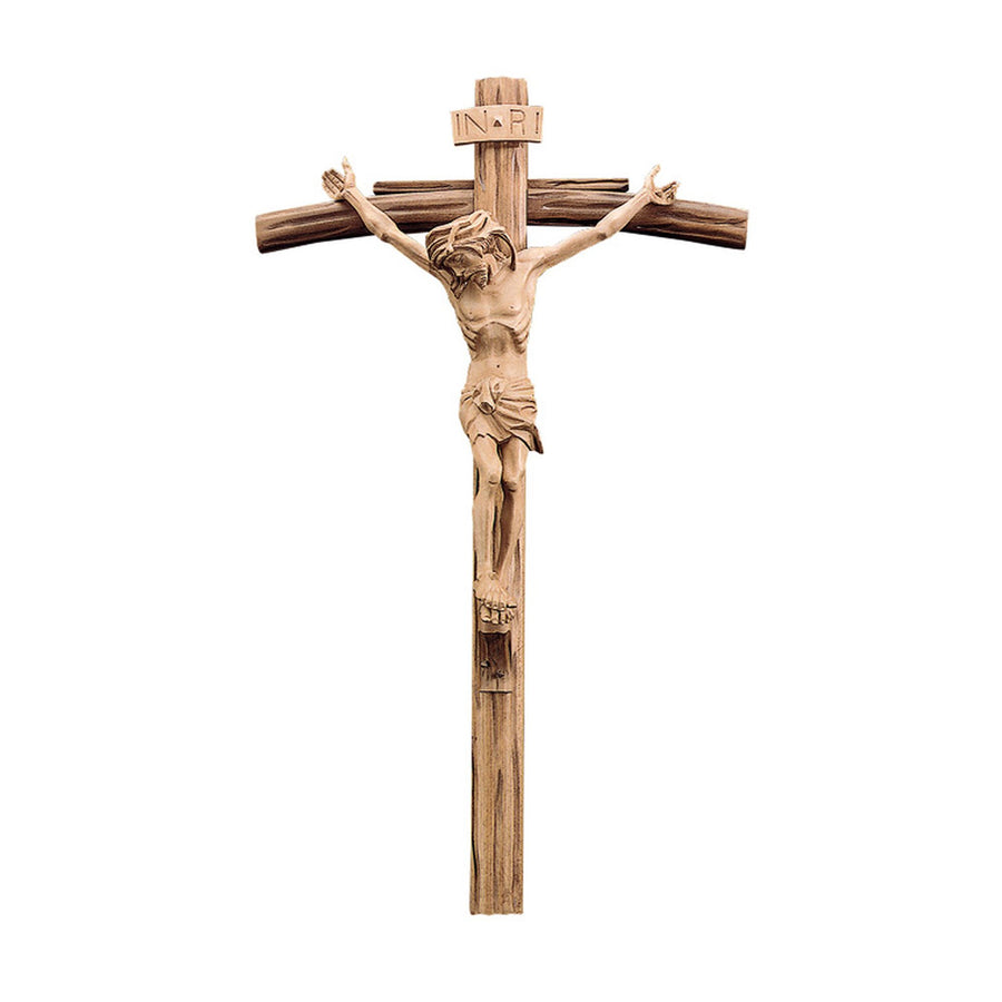 Crocifisso di Grünewald – croce in legno scolpita a mano, finitura mordenzata