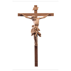 Crucifix de Würzburg – croix en bois sculptée à la main, finition teintée