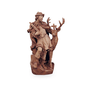 Heilige Männer – Hl. Hubertus mit Hirsch, handgeschnitzt in Südtirol