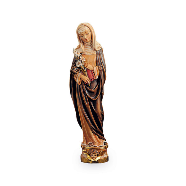 Sainte Catherine de Sienne – statue en bois sculptée à la main, Tyrol du Sud