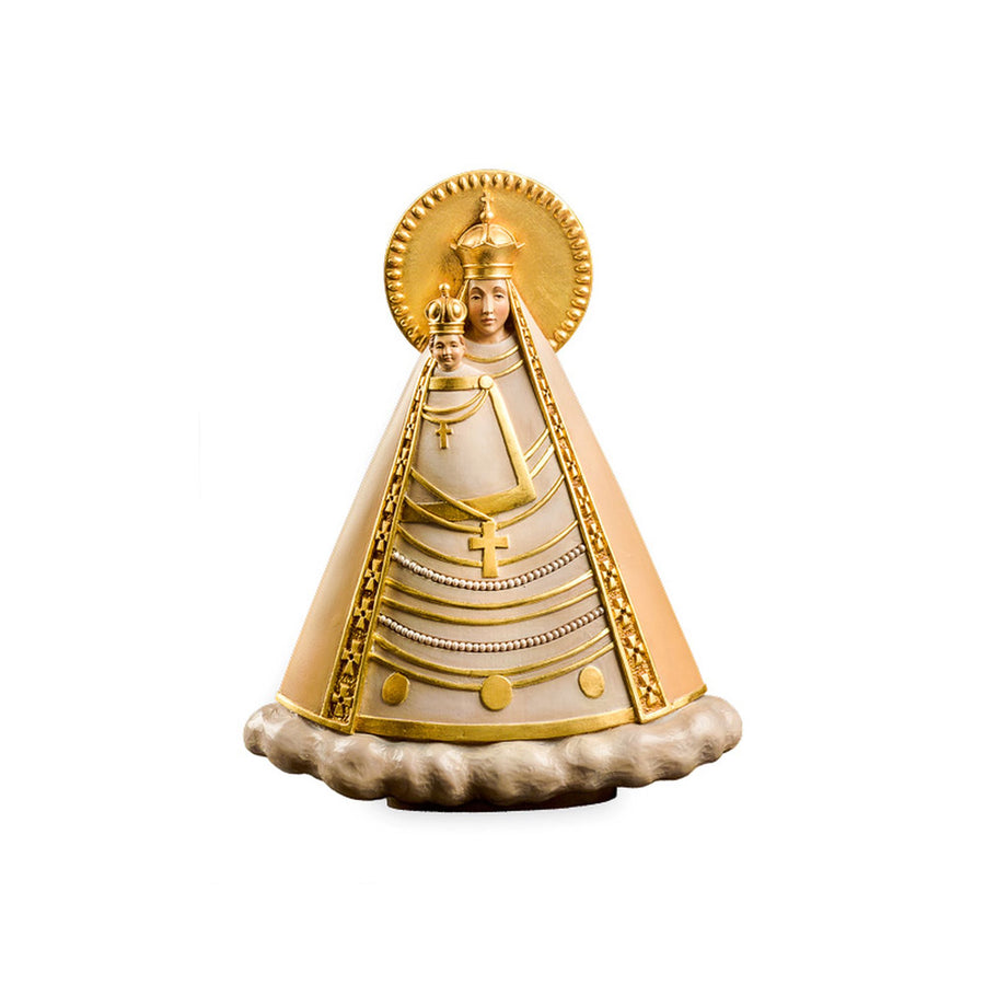 Magna Mater Austriae mit Kind – handgeschnitzte Holzfigur, Ausführung handbemalt