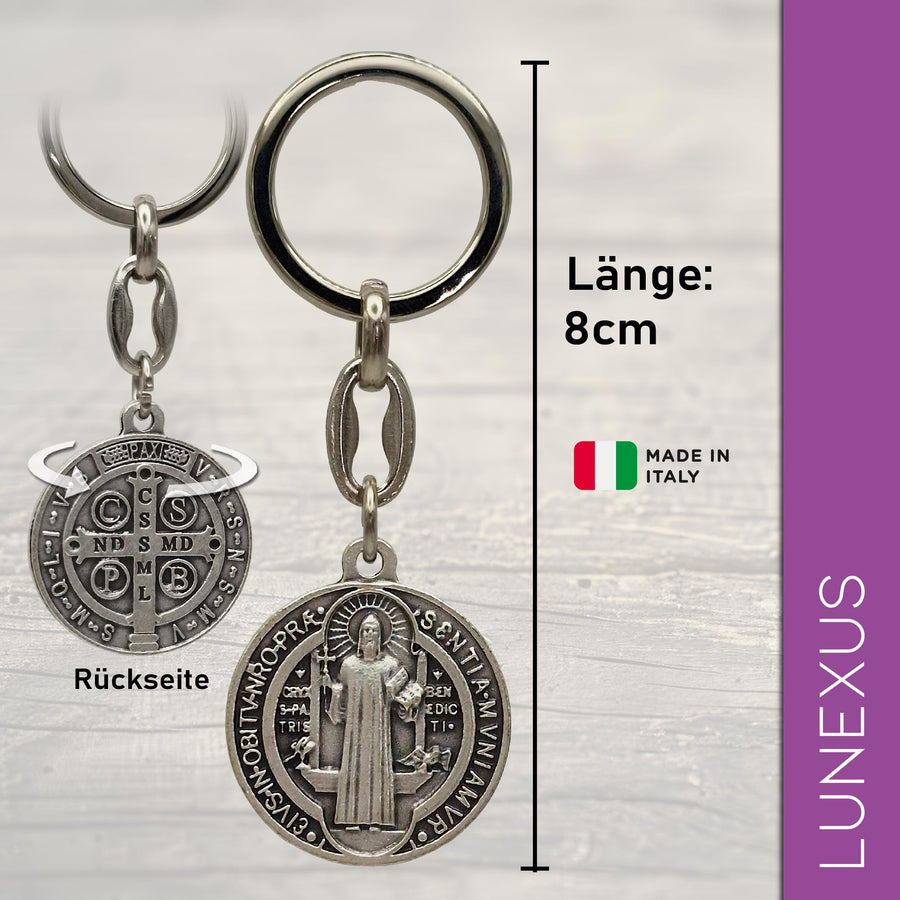 Portachiavi San Benedetto 8 cm – medaglia benedetta – vista 2