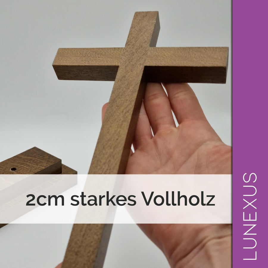 Beech Wood Standing Cross 28.5 cm – from Germany – Detachable with Base – view 5