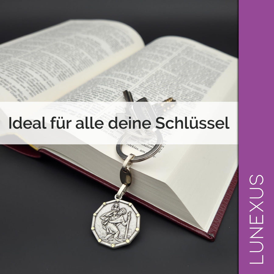 Portachiavi San Cristoforo 9 cm – «KOMM GUT HEIM» – vista 5
