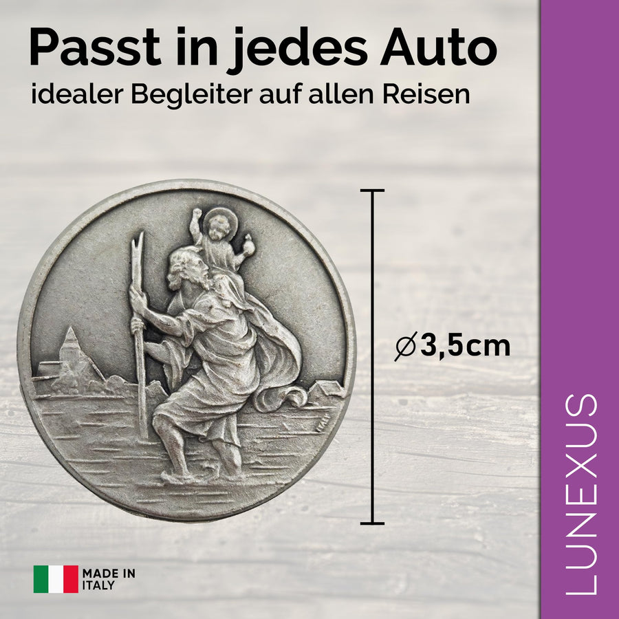 Placa San Cristóbal para coche Ø 3,5 cm – medalla bendecida con imán – vista 2