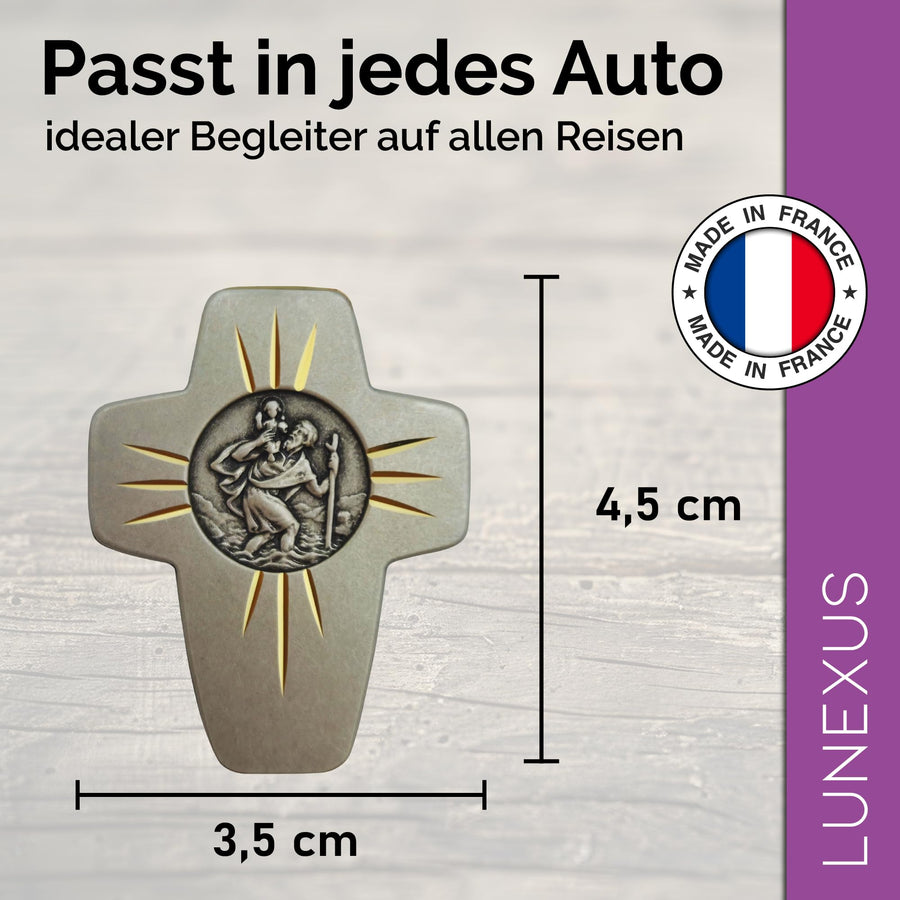 St Christopher Car Medal Cross 4.5 cm – Blessed & Magnet – view 2