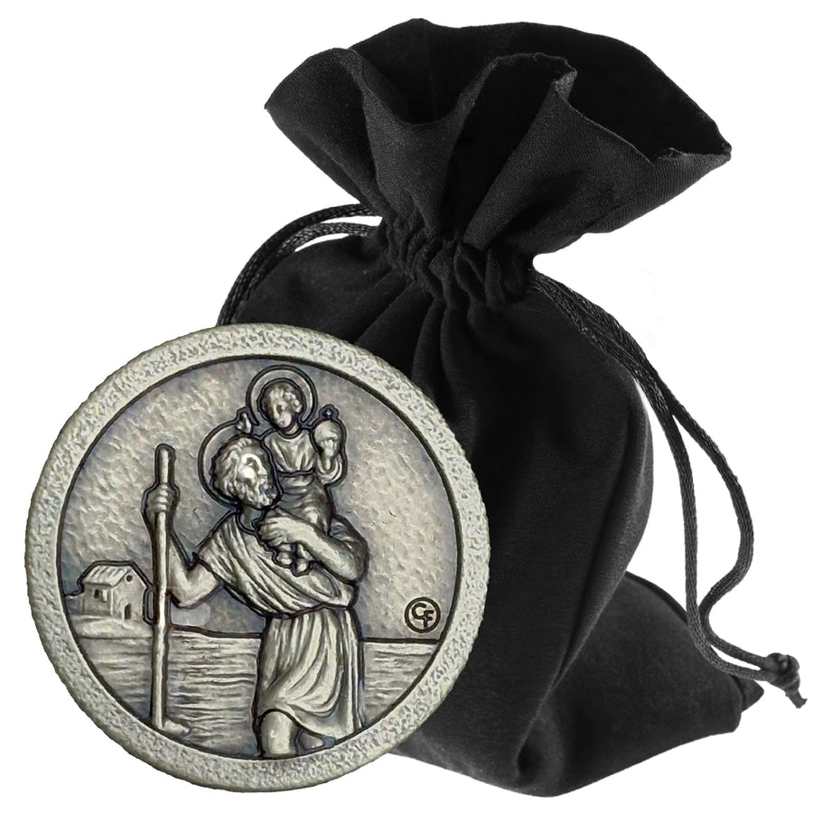 Placa San Cristóbal Ø 2,3 cm – medalla bendecida con imán – vista del producto