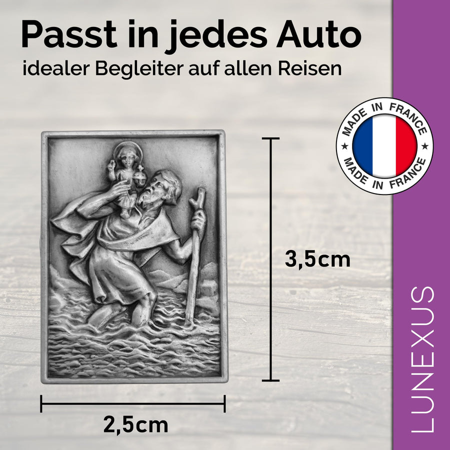 St Christopher Medal Rectangular 3.5 × 2.5 cm – Blessed & Magnet – view 2