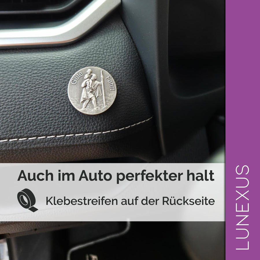 St Christopher Medal “Gute Fahrt” (“safe journey”) Ø 3 cm – France, Blessed & Magnet – view 5
