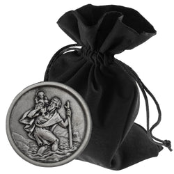 St Christopher Car Medal Ø 3 cm – Purist Relief, Blessed & Magnet – product view