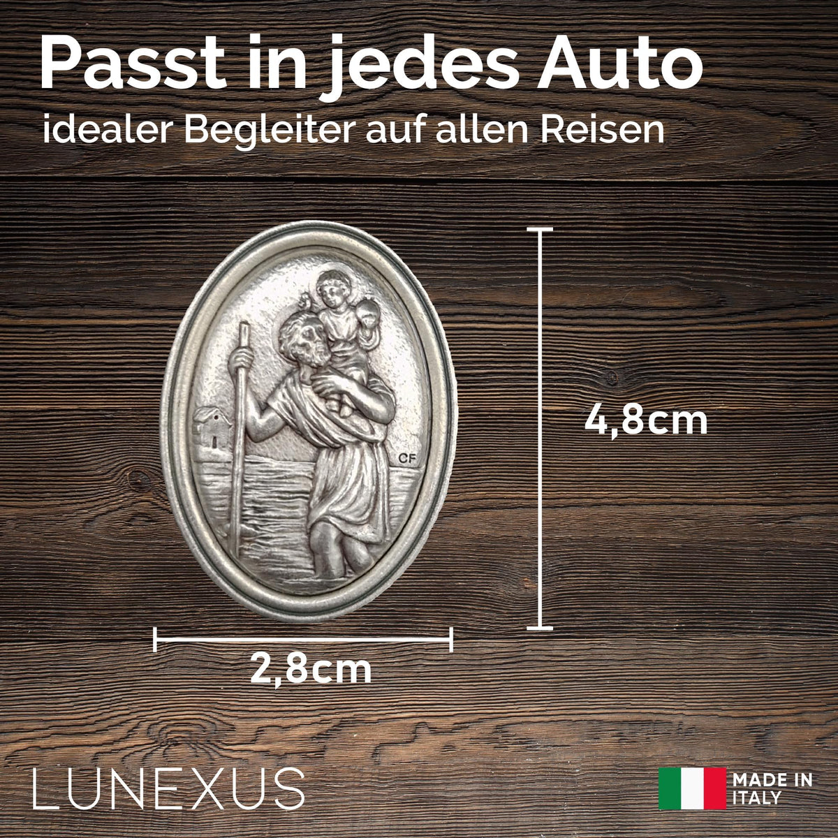 St Christopher Medal Oval 4.8 × 2.8 cm – Blessed & Magnet – view 2