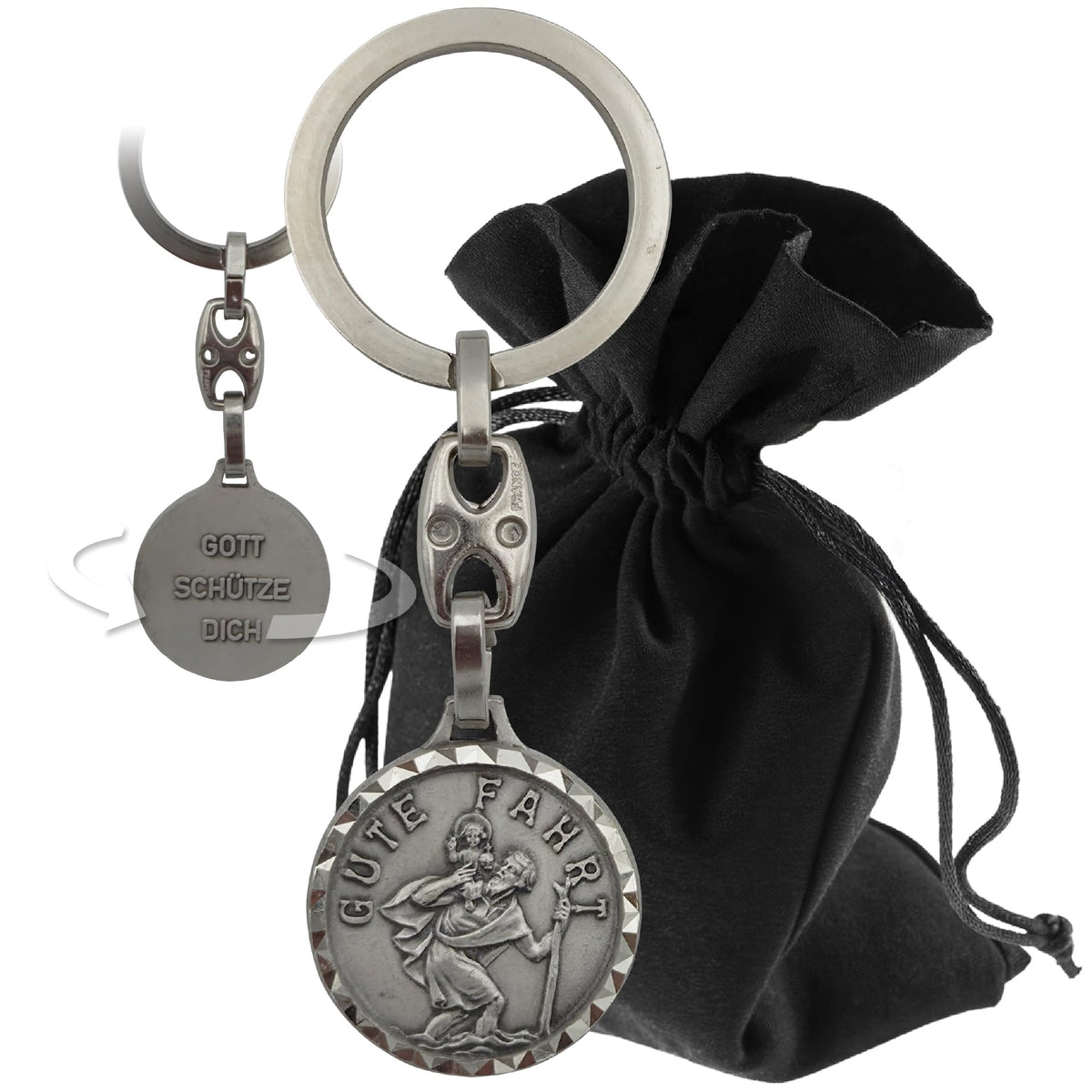 St Christopher Keyring “Gute Fahrt” (“safe journey”) 8.5 cm – Blessed – product view