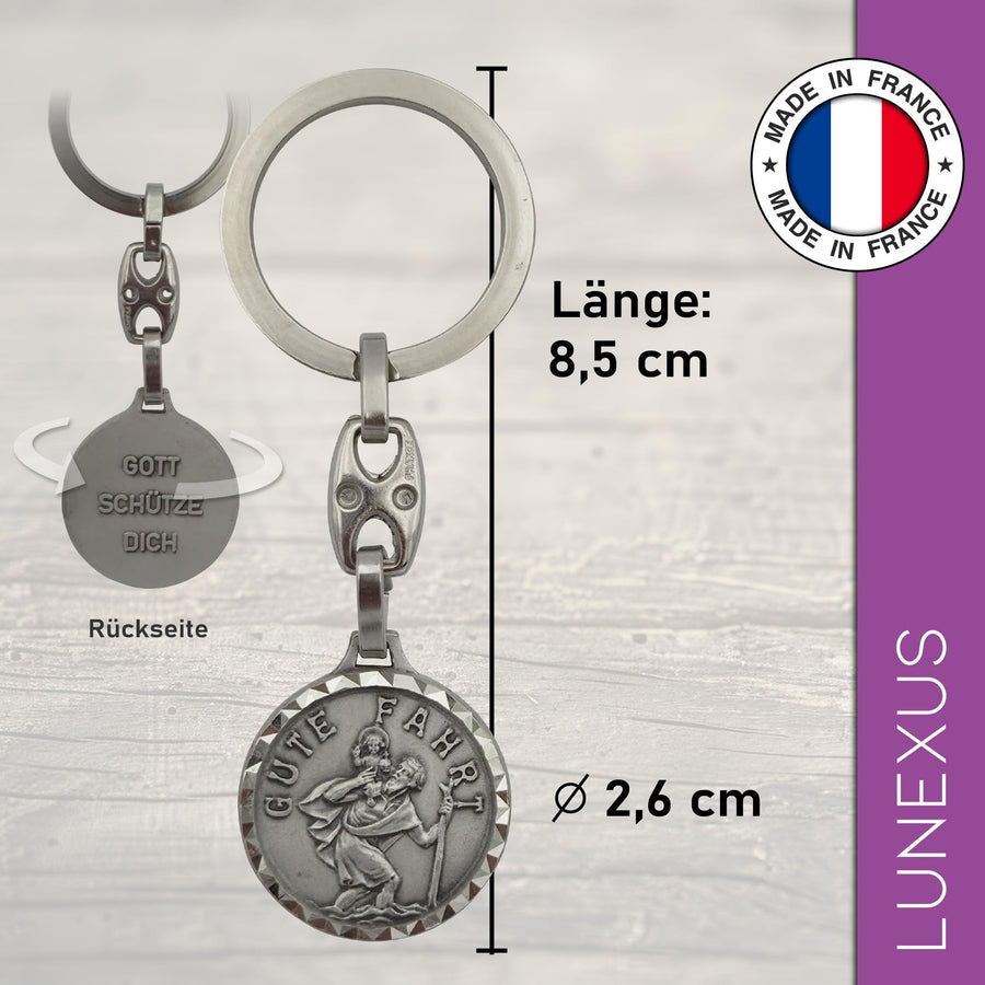 St Christopher Keyring “Gute Fahrt” (“safe journey”) 8.5 cm – Blessed – view 2