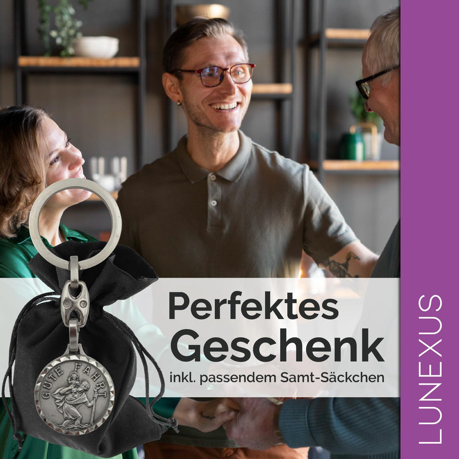 St Christopher Keyring “Gute Fahrt” (“safe journey”) 8.5 cm – Blessed – view 4