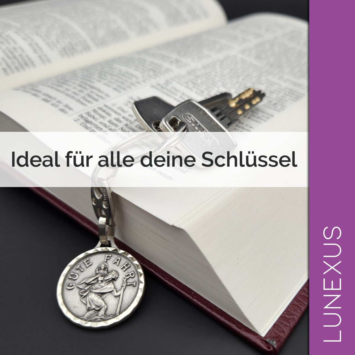 St Christopher Keyring “Gute Fahrt” (“safe journey”) 8.5 cm – Blessed – view 5