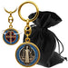 Benediktus Schlüsselanhänger 9 cm – Gold / Blau - LUNEXUS
