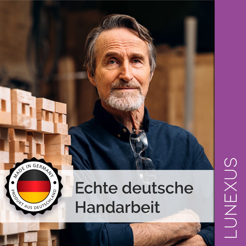 Buchenholz - Standkreuz 28,5 cm – aus Deutschland – zerlegbar mit Sockel - LUNEXUS