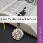 Christopherus Schlüsselanhänger 9 cm – silberfarben - LUNEXUS