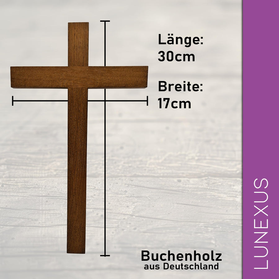 Cruz de pared de madera de haya 30 cm – vista 2
