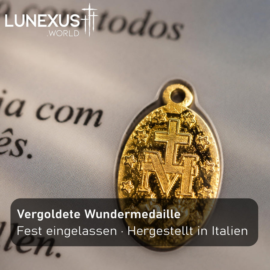 Estampa de oración Papa León XIV con Medalla Milagrosa 9×5 cm – vista 5