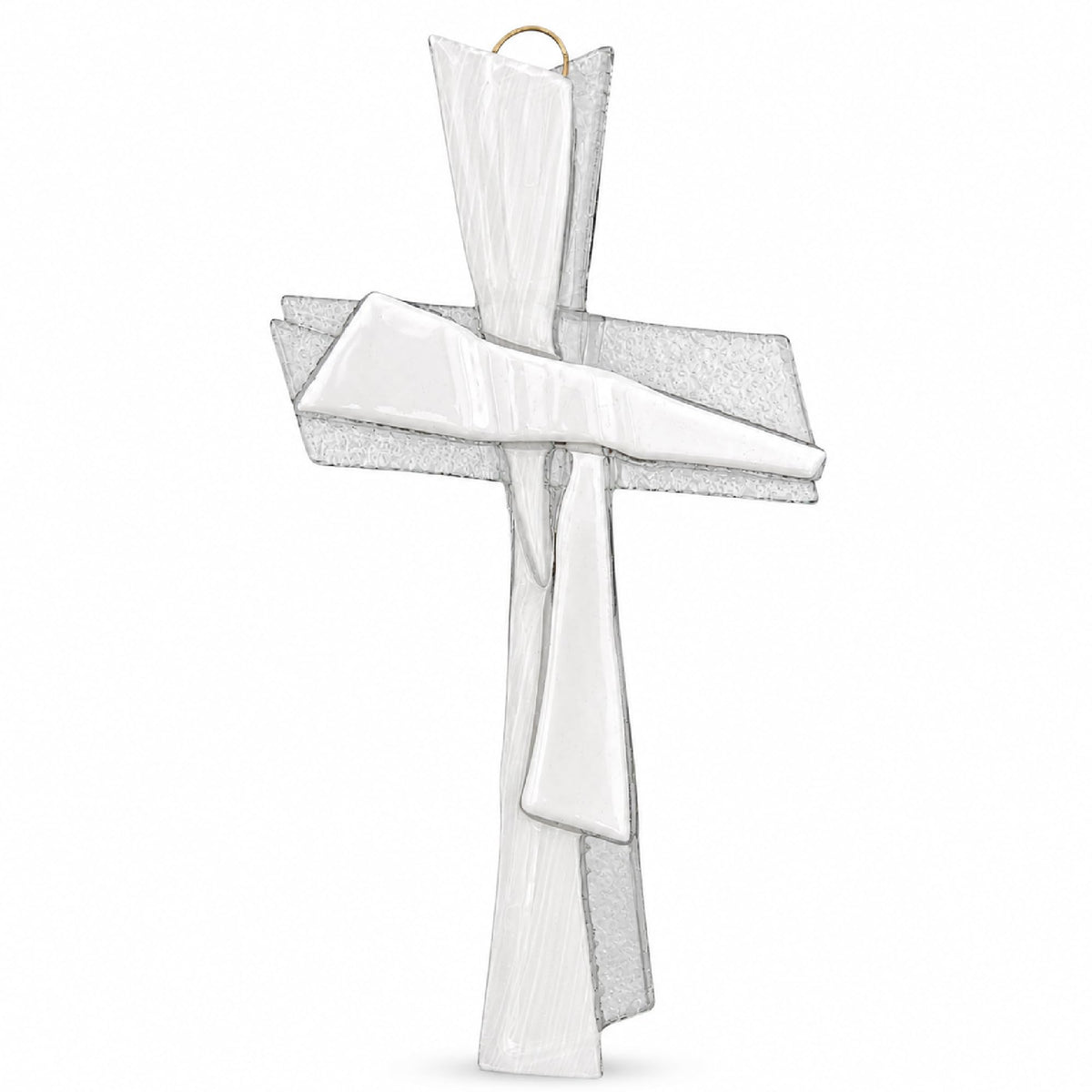 Cruz de cristal 27×12 cm transparente – cruz de pared, bendecida (blanco) – vista del producto