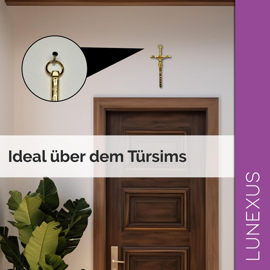 Gold-Coloured Wall Crucifix incl. Velvet Pouch – view 5