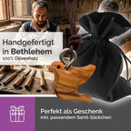 Handarbeit Bethlehem Halskette Olivenholz Taube geschnitzt gesegnet mit Zertifikat