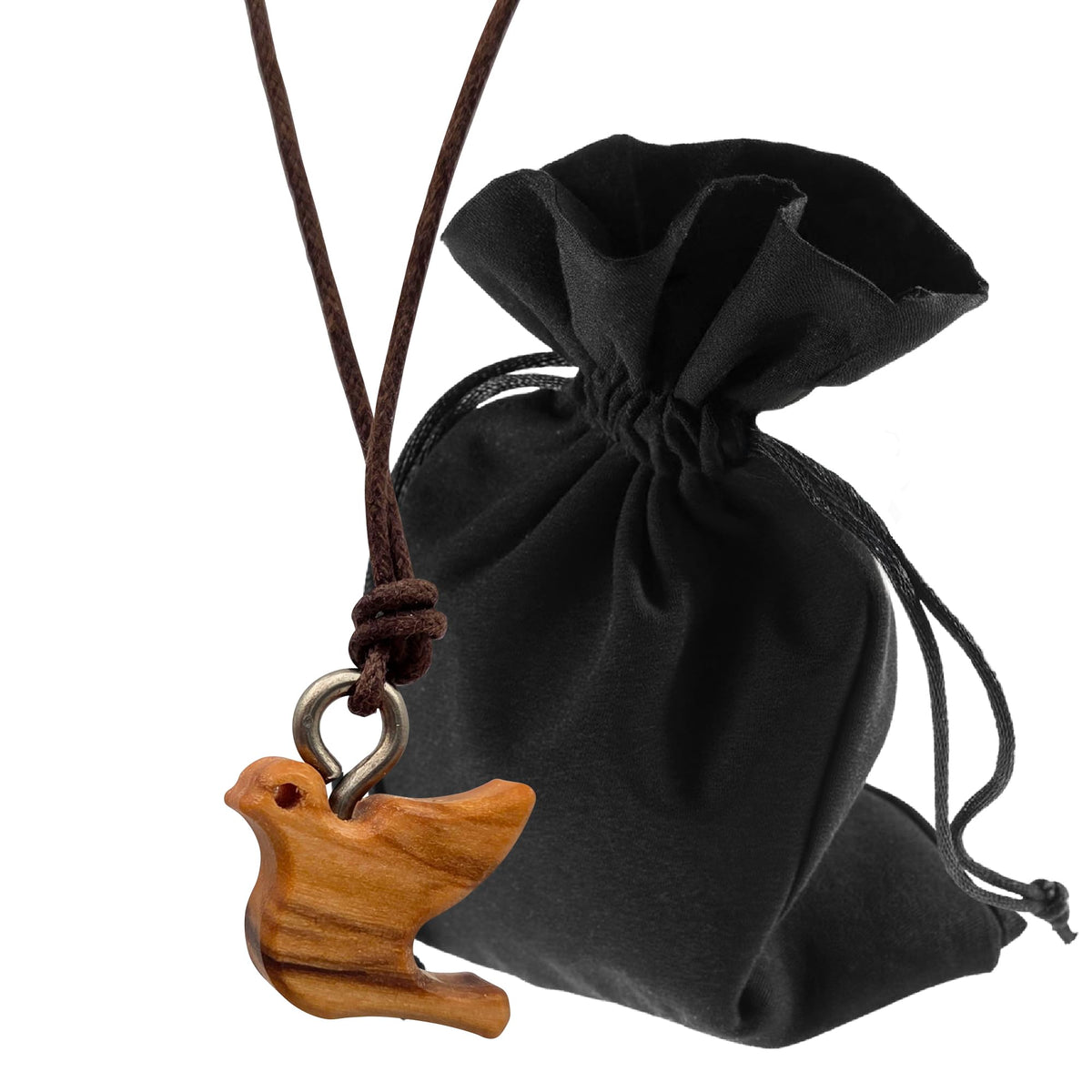 Olive Wood Necklace with Carved Dove from Bethlehem – Blessed in Our Warehouse – product view