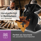 Handarbeit Bethlehem Halskette Olivenholz Taube Kreuz gesegnet mit Zertifikat