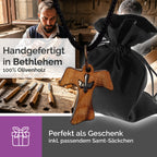 Handarbeit Bethlehem Halskette Olivenholz Tau Kreuz mit Taube gesegnet Zertifikat