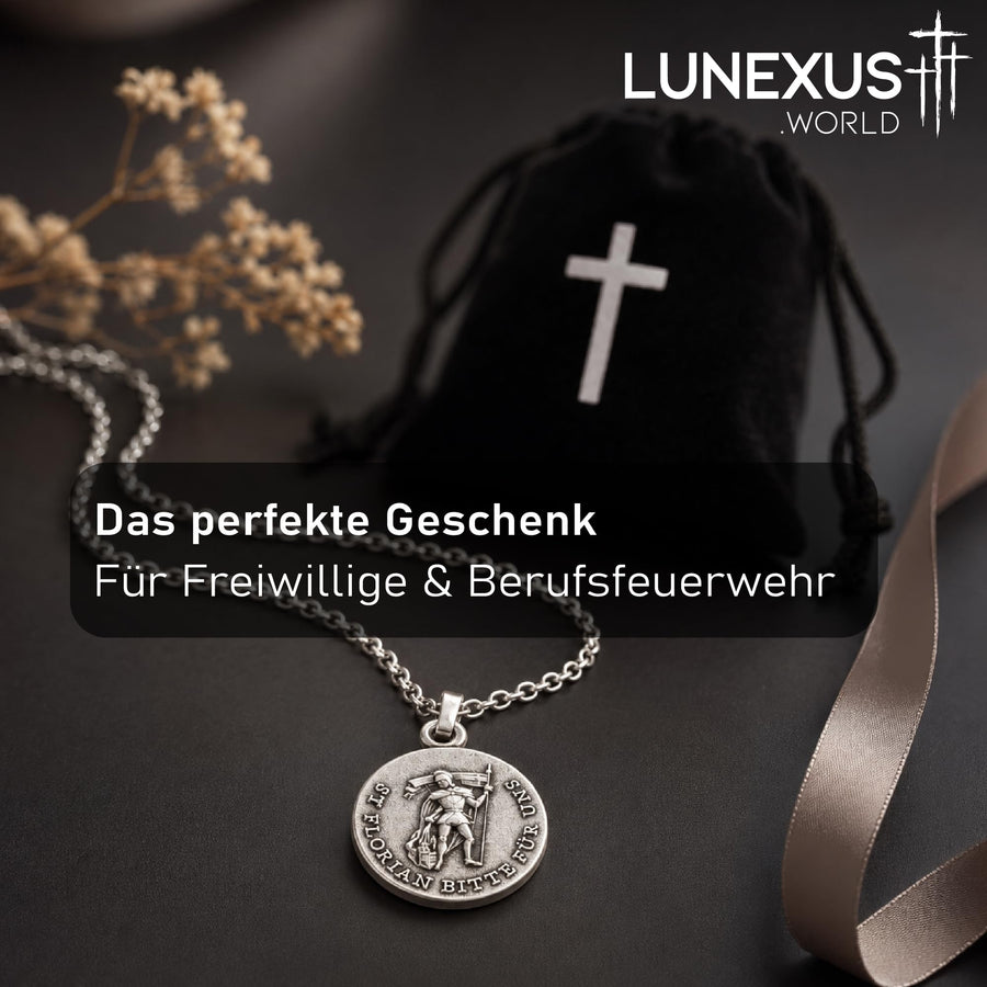 St Florian Necklace Medallion 1.6 cm – Blessed, with Velvet Pouch – view 6