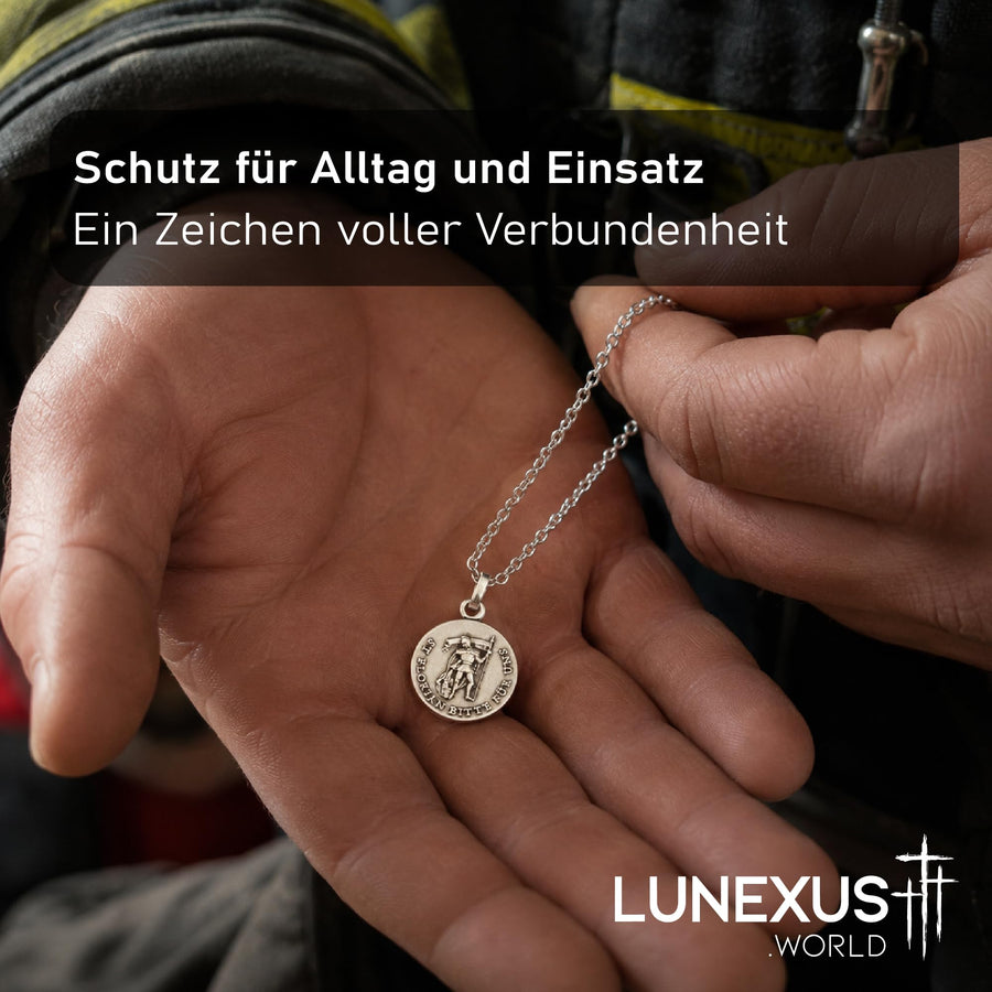 St Florian Necklace Medallion 1.6 cm – Blessed, with Velvet Pouch – view 7