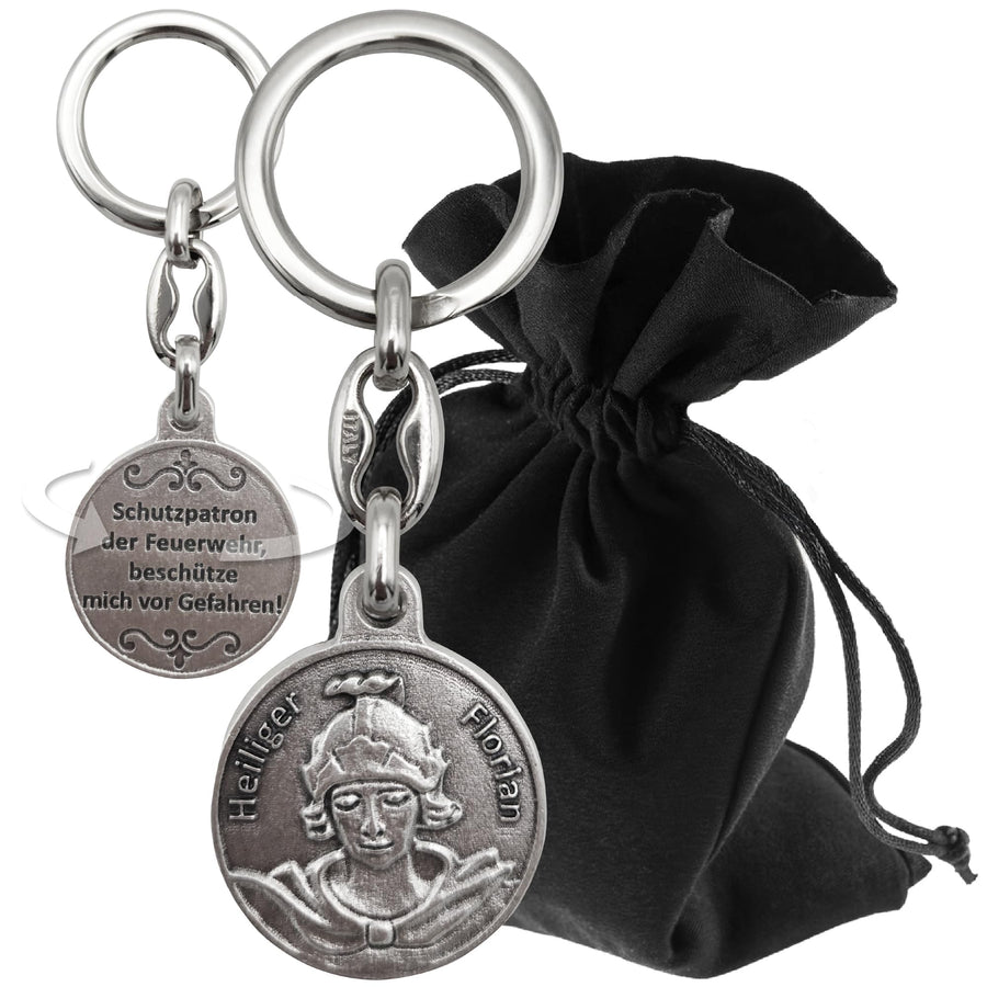 St Florian Keyring 9 cm – Blessed & Made in Germany – product view